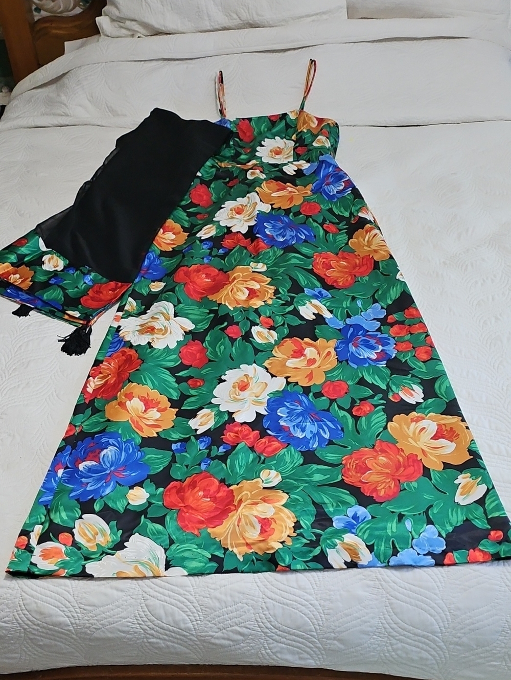Vintage The Very Thing Flotal Maxi Dress Sz 12 NWT 80s 90s